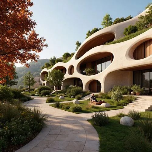 dunes house,earthship,futuristic architecture,3d rendering,landscaped,cubic house,biospheres,superadobe,renders,render,ecovillages,landscaping,dune ridge,roof landscape,xerfi,modern architecture,dreamhouse,futuristic landscape,mahdavi,modern house