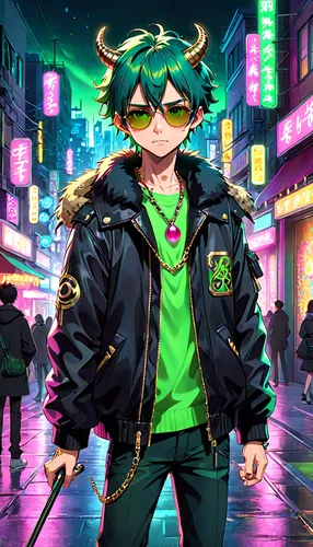 anime japanese clothing,stylish boy,green jacket,yukio,frog background,anime boy,ray-ban,cyber glasses,cyber,anime 3d,background images,patrol,green dragon,green tangerine,shibuya,clover jackets,green wallpaper,fire background,3d background,emerald,Anime,Anime,Traditional