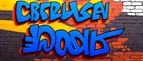 Graffiti art, urban street, vibrant colors, bold fonts, abstract shapes, 3D effects, spray paint texture, brick wall background, dynamic composition, low-angle shot, dramatic lighting, high contrast, 