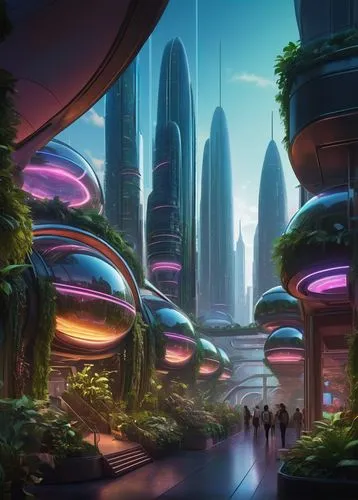 futuristic landscape,ecotopia,arcology,futuristic architecture,cybertown,terraformed,homeworlds,alien world,futuristic,cybercity,alien planet,fantasy city,scifi,cyberia,sci fiction illustration,futuristic art museum,habitats,sci - fi,subpopulation,biospheres,Illustration,Vector,Vector 12