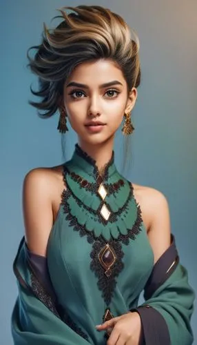 anime, manga, bright and saturated colors, sport suit, blue eyes, black hair, arabian,real anime arabian face reference,sonika,lakshmibai,arundhati,mandodari,alia,surana,Unique,3D,3D Character