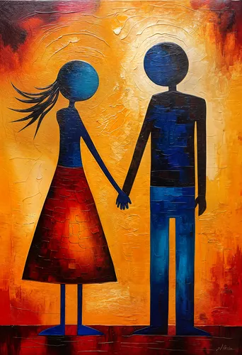 two people,loving couple sunrise,man and woman,dancing couple,oil painting on canvas,man and wife