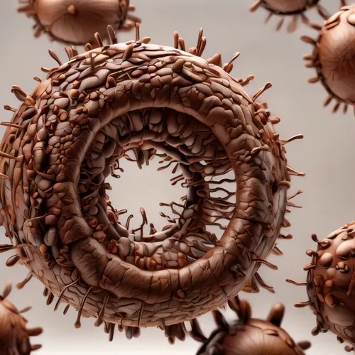 chocolate shavings,steampunk gears,ammonite,cinema 4d,mandelbulb,chocolate-covered coffee bean,chocolate balls,fractals art,chocolate desert,kinetic art,coffee wheel,pinecone,chokladboll,scrap sculptu