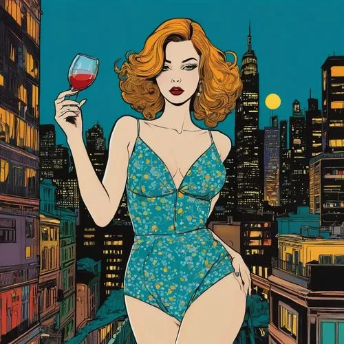 gangloff,fujiko,palmiotti,retro pin up girl,retro woman,yasumasa,a glass of wine,popart,retro pin up girls,pin up girl,pin-up girl,giovino,glass of wine,vintage illustration,retro women,cool pop art,retro girl,pop art style,cosmopolitan,blumstein,Illustration,Vector,Vector 14