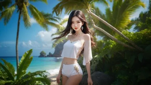 realistic rich colors, early morning, ocean, blue sky, tropical island,beach background,tropico,summer background,mermaid background,ocean background,landscape background,miss vietnam,beautiful beach,