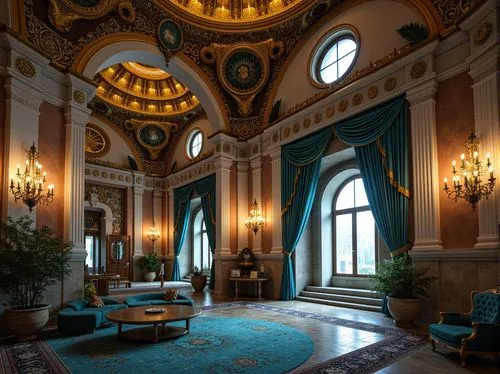 ornate room,royal interior,ballroom,cochere,entrance hall,europe palace,hermitage,crown palace,mikhailovsky,catherine's palace,venetian hotel,villa cortine palace,opulently,peterhof palace,neoclassical,victorian room,grandeur,ritzau,marble palace,dunrobin castle