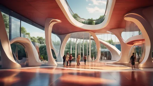 futuristic art museum,futuristic architecture,sky space concept,3d rendering,school design,soumaya museum,futuristic landscape,steel sculpture,public art,archidaily,jewelry（architecture）,walkway,outdoor structure,modern architecture,calatrava,render,amphitheater,urban design,sinuous,daylighting,Photography,General,Cinematic