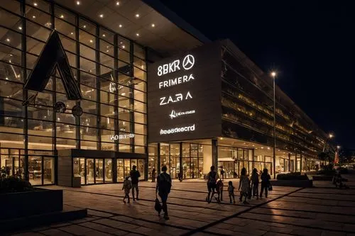 a group of people are walking in front of the building,skolkovo,kigali,espoo,danube centre,zorlu,rsc,Time,Late Night