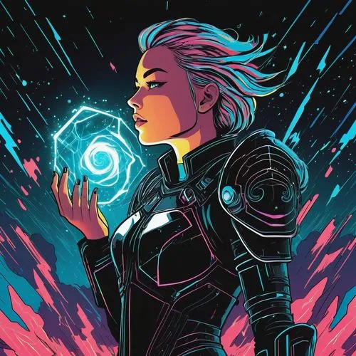 nova,nebula guardian,rosa ' amber cover,echo,supernova,transistor,spark,sigma,cyborg,zero,avenger,aura,sci fiction illustration,nerve,aurora,xmen,andromeda,electro,renegade,aqua,Illustration,Vector,Vector 06