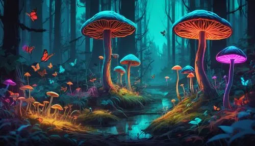 mushroom landscape,forest mushrooms,fairy forest,mushrooms,mushroom island,forest mushroom,toadstools,cartoon forest,fairy world,fairy village,forest floor,fairytale forest,fungi,enchanted forest,brown mushrooms,club mushroom,elven forest,forest of dreams,fantasy landscape,fairy lanterns,Conceptual Art,Fantasy,Fantasy 02