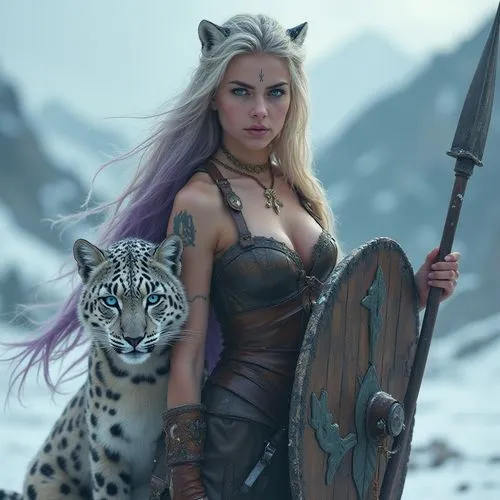 female warrior,cat warrior,huntress,kittani,warrior woman,thundra