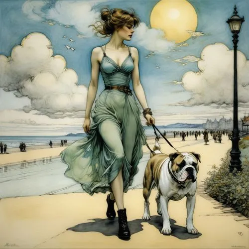 girl with dog,dog walker,shepherdess,mcginnis,beach walk,donsky,Photography,Fashion Photography,Fashion Photography 20