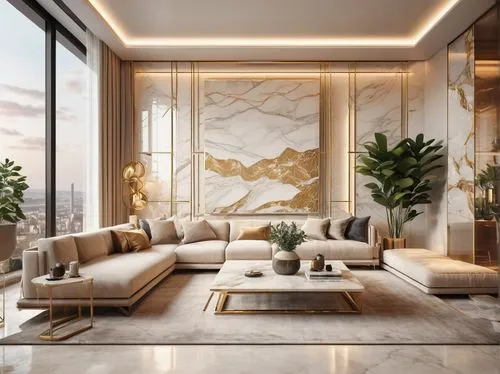 luxury home interior,gold wall,modern living room,modern decor,living room,luxe,apartment lounge,penthouses,gold stucco frame,livingroom,contemporary decor,interior modern design,interior design,luxury property,interior decoration,luxury real estate,luxurious,sitting room,gold leaf,interior decor,Illustration,Paper based,Paper Based 04