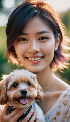 girl with dog,jinji,vietnamese woman,shibboleths,asian woman,dog photography,hypoallergenic,dog breed,shih tzu,inu,female dog,dog pure-breed,sanchai,moorii,chewy,portrait background,cheerful dog,dog profile,kazzia,solar,Photography,General,Natural