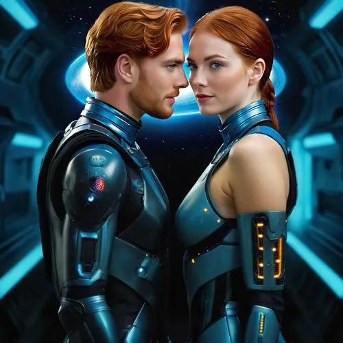 cg artwork,sci fiction illustration,passengers,star ship,sci fi,scifi,sci - fi,sci-fi,couple goal,lindos,lost in space,beautiful couple,man and woman,science fiction,gemini,cybernetics,couple,couple in love,romantic portrait,two people