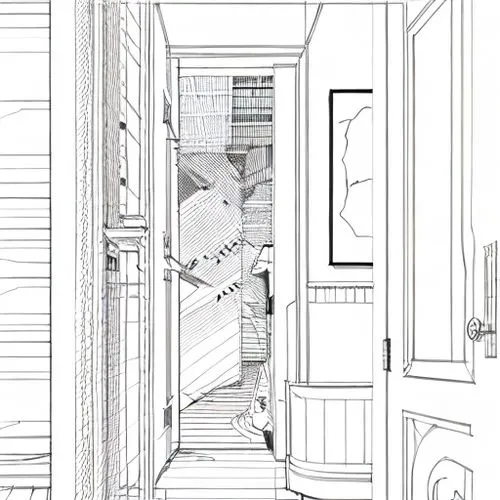 outside staircase,hallway space,house drawing,frame drawing,walk-in closet,staircase,stairwell,line drawing,stairway,winding staircase,the threshold of the house,pantry,circular staircase,fire escape,floorplan home,entry,cabinetry,interiors,coloring page,archidaily