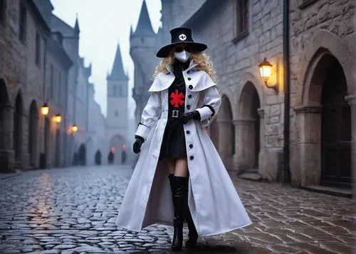 gothic fashion,cosplay image,gothic woman,gothic style,gothic,gothic portrait,long coat,cruella de ville,cosplayer,gothic dress,priest,trench coat,halloween witch,black coat,imperial coat,cosplay,dark gothic mood,sorceress,priestess,witch,Conceptual Art,Graffiti Art,Graffiti Art 02