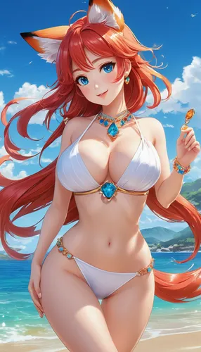 nami,beach background,summer background,beach scenery,beach shell,summer swimsuit,summer crown,the sea maid,swimsuit,torii,kos,ocean,sun and sea,tiki,seaside,wiz,dream beach,beach toy,ocean background,two piece swimwear,Illustration,Japanese style,Japanese Style 01