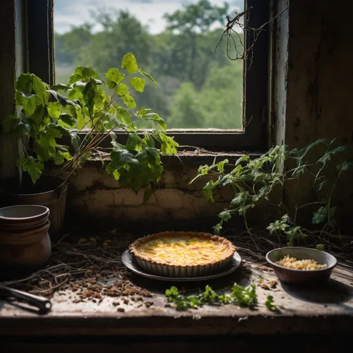 chess pie,tourtière,rhubarb pie,cast iron skillet,leek quiche,yellow leaf pie,tomato pie,southern cooking,sweet potato pie,rustic potato,dutch baby pancake,food and cooking,still life photography,pot pie,permaculture,mystic light food photography,cottage pie,lattice window,quiche,crostata,Conceptual Art,Fantasy,Fantasy 16