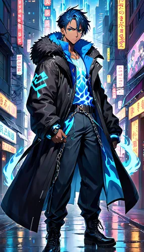 yukio,sigma,stylish boy,cyber,blue tiger,cg artwork,nikko,male character,gangstar,outer,blu,guilinggao,drexel,cyberpunk,coat,swordsman,wiz,jacket,saji,acmon blue,Anime,Anime,Realistic