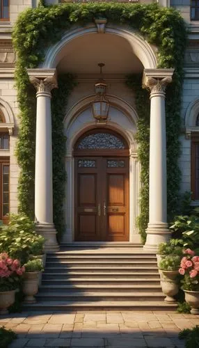 house entrance,victorian,entryway,sylvania,sapienza,garden door,maplecroft,palladianism,country estate,entranceway,the threshold of the house,entrances,front door,entryways,mansion,ornate,old victorian,victoriana,dandelion hall,doorways,Illustration,Realistic Fantasy,Realistic Fantasy 08