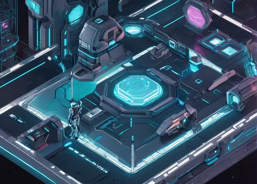 isometric,scifi,space port,echo,cyber,cubic,mechanical,spaceship space,cinema 4d,maze,spaces,ufo interior,cyberspace,cubes,orbital,futuristic,cyan,interface,sci-fi,sci - fi,Unique,3D,Isometric