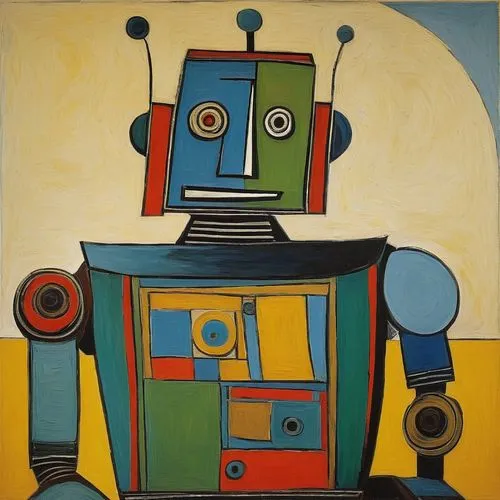 robot icon,cubists,paolozzi,quadro,robots,robotham,Art,Artistic Painting,Artistic Painting 05