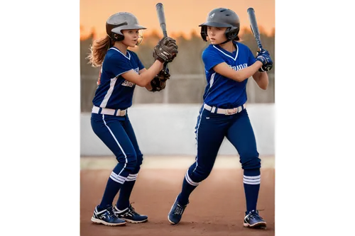 Soft focus, baseball players, girls playing softball, uniform, helmet, bat, glove, throwing motion, running, catching, sunset background, warm lighting, shallow depth of field, 3/4 composition, cinema