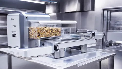 In a futuristic world, describe a high-tech muesli-making machine.,popcorn machine,popcorn maker,laboratory oven,food processing,baking equipments,kitchen grater,packaging and labeling,bread machine,f