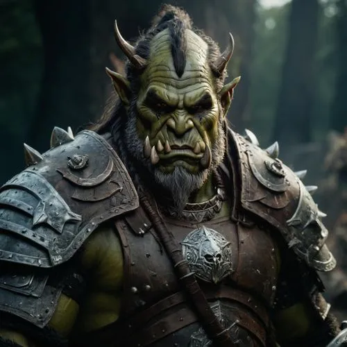 orc chieftain, heavily armoured,orc,warrior and orc,half orc,ogre,warlord,lopushok,ork,massively multiplayer online role-playing game,green goblin,splitting maul,heroic fantasy,brute,goblin,greyskull,