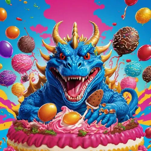 blue dragon using eating ovos moles cake,birthday banner background,birthday background,happy birthday background,kaijuka,happy birthday banner,baragon,kaiju,april fools day background,cake smash,seco