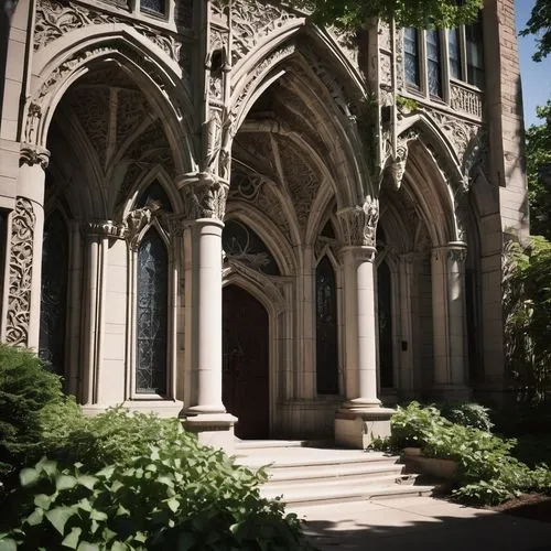 sewanee,collegiate basilica,cloisters,altgeld,pcusa,cloister,mdiv,buttresses,exterior,exterior view,gothic church,yale university,mercersburg,macalester,entranceway,christ chapel,mariemont,episcopal,nidaros cathedral,tulane,Illustration,Black and White,Black and White 11