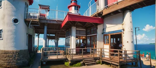 lifeguard tower,lookout tower,observation tower,petit minou lighthouse,lighthouse,red lighthouse,play tower,stilt house,stilt houses,diving bell,control tower,fire tower,light house,seelturm,popeye vi