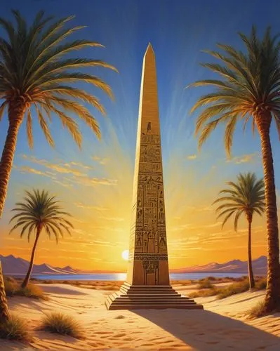 obelisk,obelisk tomb,luxor,obelisks,kemet,egypt,ancient egypt,egyptienne,pharaonic,horemheb,ancient egyptian,akhenaten,egyptian temple,powerslave,obelisco,hatshepsut,desert landscape,giza,desert desert landscape,merneptah,Art,Artistic Painting,Artistic Painting 04