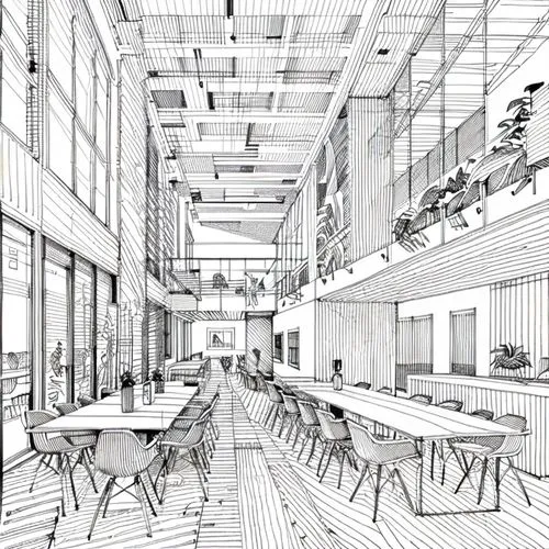 school design,cafeteria,food court,modern office,daylighting,canteen,offices,archidaily,working space,business school,university library,shenzhen vocational college,office line art,conference hall,ath