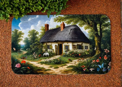 country cottage,home landscape,cottage garden,thatched cottage,country house,wall plate,ceramic tile,houses clipart,cottage,house painting,jigsaw puzzle,fairy door,trivet,house in the forest,summer cottage,miniature house,traditional house,little house,danish house,clay tile,Art,Classical Oil Painting,Classical Oil Painting 37