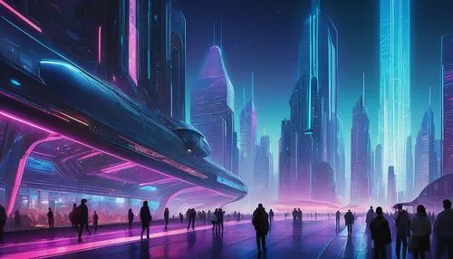 futuristic landscape,cybercity,futuristic,coruscant,cyberpunk,polara,metropolis,cityscape,fantasy city,scifi,cyberport,cyberworld,cyberia,sci - fi,futuregen,cybertown,tron,cyberscene,dystopian,futurists,Illustration,American Style,American Style 14