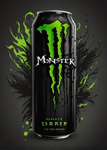 Create a dark and edgy logo for Monster Energy Drink, perfect for extreme sports events.,monster,energy drink,energy drinks,three eyed monster,packshot,monsters,blue monster,child monster,energy shot,