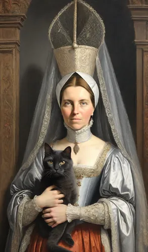 gothic portrait,portrait of christi,saint therese of lisieux,cat portrait,the prophet mary,cat sparrow,mary 1,portrait of a woman,napoleon cat,portrait of a girl,priest,cat image,margaret,to our lady,romantic portrait,woman holding pie,cat european,metropolitan bishop,mary,cat frame,Digital Art,Impressionism