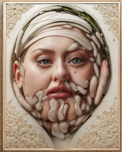 woman holding pie,sugar paste,baked alaska,pâtisserie,art soap,woman's face,cassata,tea art,woman face,sushi art,ceramic,ceramics,head of garlic,porcelaine,pavlova,woman sculpture,wood carving,fondant,galantine,girl in a wreath,Realistic,Movie,Sweet Romance