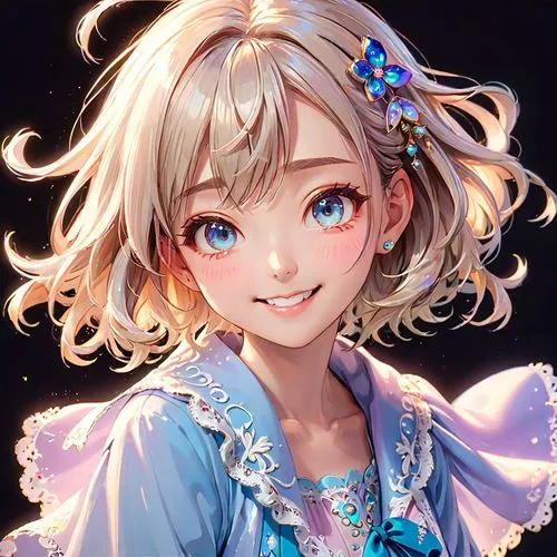 violet evergarden,elsa,radiant,luminous,alice,portrait background,jessamine,piko,cinderella,hydrangea,azalea,luka,darjeeling,romantic portrait,heterochromia,meteora,hydrangeas,tiara,fairy tale character,stechnelke,Anime,Anime,General