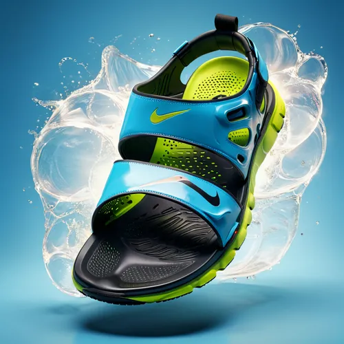 futuristic nike sandal, digital art, 3d render, photorealistic,running shoe,track spikes,tennis shoe,running shoes,athletic shoe,sports shoe,active footwear,outdoor shoe,soccer cleat,sports shoes,clim