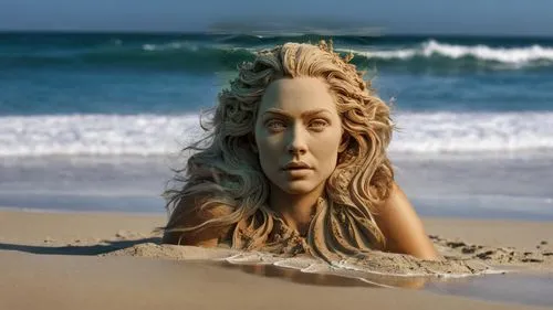 sandy background,sand sculpture,sand art,sand sculptures,siren,water nymph,mermaid,medusa,sand waves,aphrodite,head stuck in the sand,the sea maid,sandy,woman sculpture,aphrodite's rock,beach backgrou