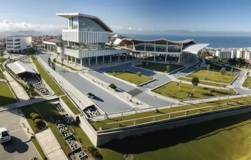 MAQUETA DE SISTEMA FERROVIARIO EN CHANCAY , LIMA, PERU. CUBIERTAS DE ACERO CON ARCOS, MUROS DE CELOSIA BLANCO, COLUMNAS BLANCAS, CAMINO DE ADOQUIN,sochi,batumi,fakkan,seasteading,mipim,epfl,miraflores