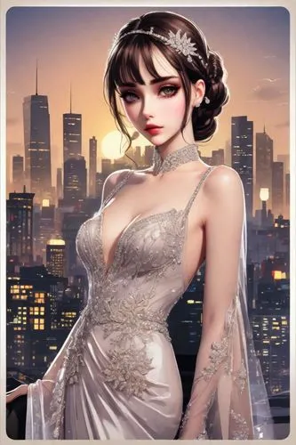 lebua,cheongsam,dressup,phryne,victorian lady,noblewoman,pearl necklace,principessa,art deco background,bridal dress,victoriana,silver wedding,queen anne,derivable,duchesse,wedding dress,surana,maxon,vesper,rosaline,Digital Art,Sticker