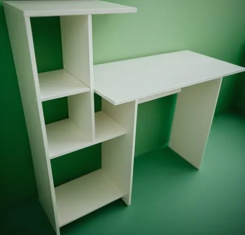 Escritorio blanco, en oficina moderna, minimalista, plantas verdes, computadora,,the empty shelf has many small shelves in it,folding table,empty shelf,mobilier,computable,desk,bookshelf,small table,s