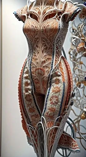 png sculpture,vase,dress form,chondro,mandelbulb,fractalius,ceramic,anatomical,glass vase,ceramics,rib cage,wire sculpture,scrap sculpture,art nouveau design,copper vase,biomechanical,filigree,flower vase,glasswares,decorative art