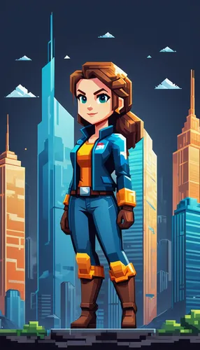 game illustration,android game,action-adventure game,vector girl,aquanaut,pixel art,wonder woman city,sci fiction illustration,skyscraper,facebook pixel,female worker,super heroine,adventure game,nova,pixel cells,spacesuit,mobile video game vector background,game art,pilot,pixels,Unique,Design,Logo Design