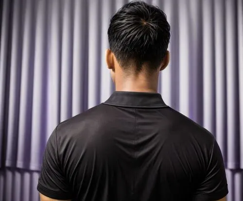 Rear View  Photo from the back angle man,shoulder length,connective back,back of head,baguazhang,shoulder pain,man silhouette,active shirt,long-sleeved t-shirt,half profile,qi gong,rotator cuff,mahend