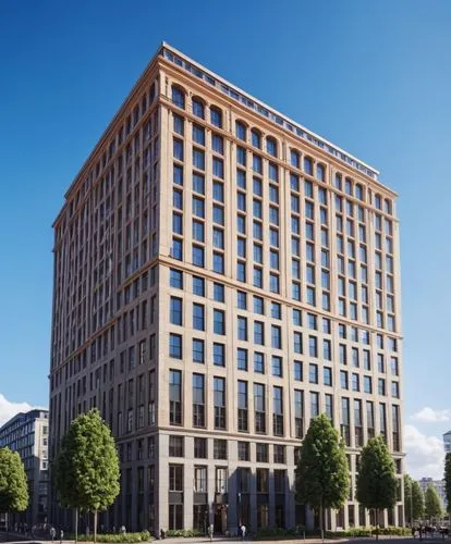 an architectural rendering of an office building,samaritaine,marunouchi,hochtief,gewerkschaftsbund,zeitz,kempinski,Photography,General,Realistic